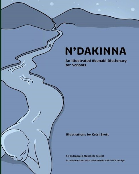 The cover of the N'dakinna illustrated Abenaki Dictionary for Schools.