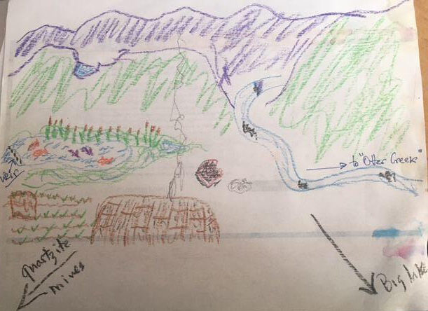 Example of a topographic map by a student